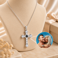 Cross AD crystal photo pendent